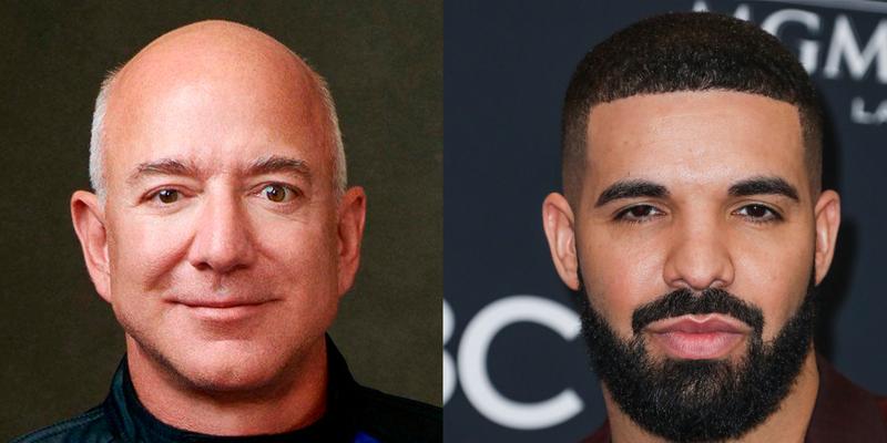 Portraits of Jeff Bezos & Drake