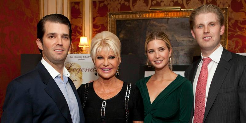 Donald Trump, Jr., Ivana Trump and Ivanka Trump and Eric TrumpIvana Living Legend Wine Collection launch at Ten East 64th Street New York City, USA
