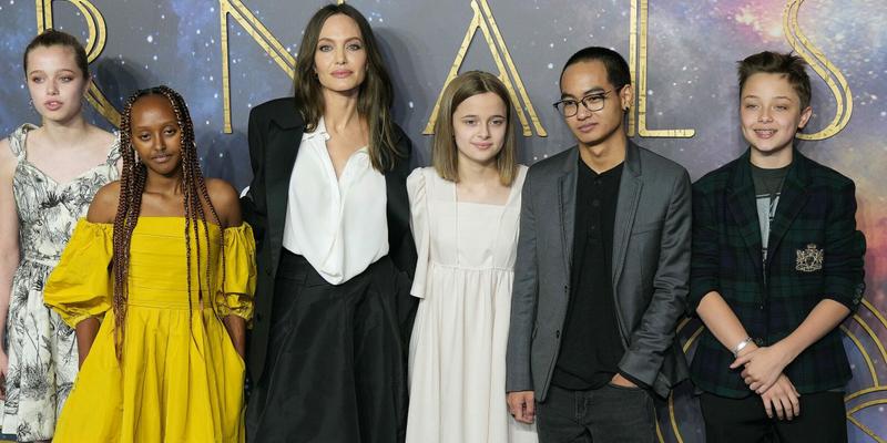 Angelina Jolie with kids