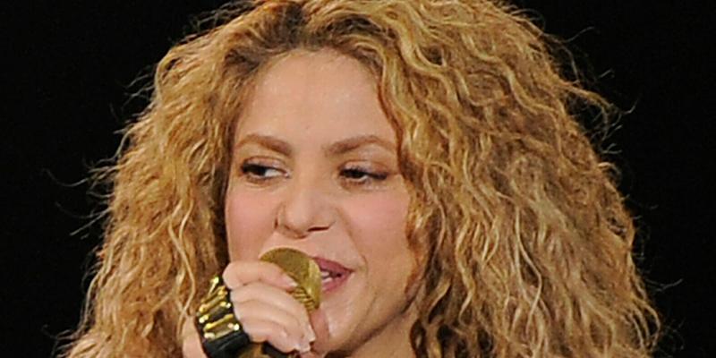 Shakira performing at the O2 Arena