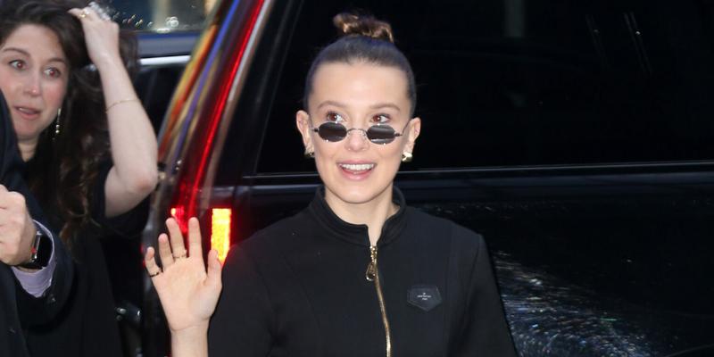 Millie Bobby Brown arrives at Good Morning America in New York City