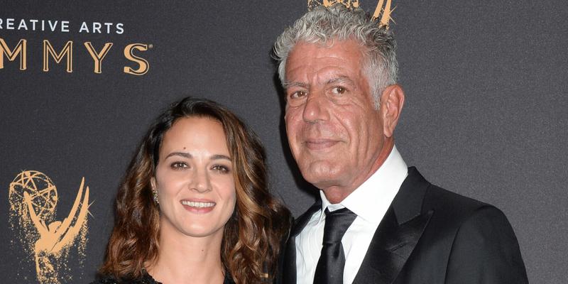 2017 Creative Arts Emmy Awards. Microsoft Theater, Los Angeles, California. 09 Sep 2017 Pictured: Asia Argento, Anthony Bourdain.