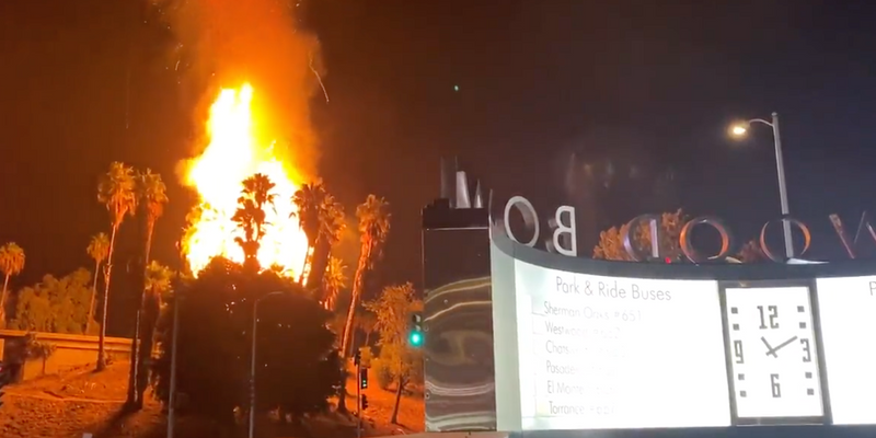 fire erupts at hollywod bowl