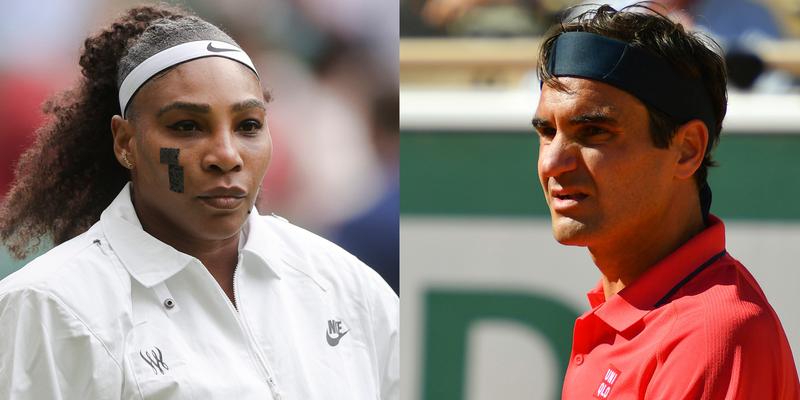 Portraits of Serena Williams and Roger Federer