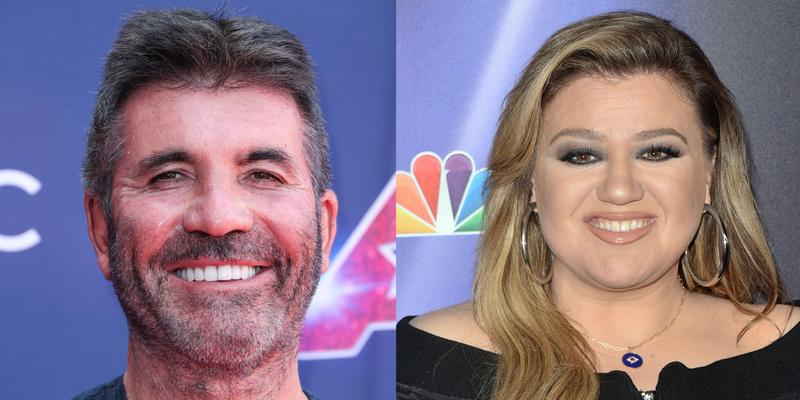 Portraits of Simon Cowell and Kelly Clarkson
