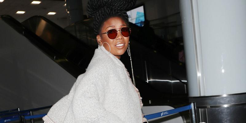 Singer Brandy Norwood arriving at the Los Angeles International Airport - LAX
