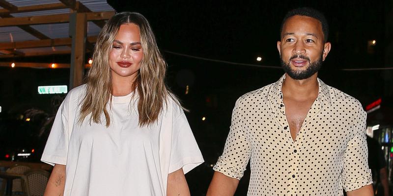 Chrissy Teigen and John Legend they look all happy as heading out for dinner in New York City on Aug 19 2021