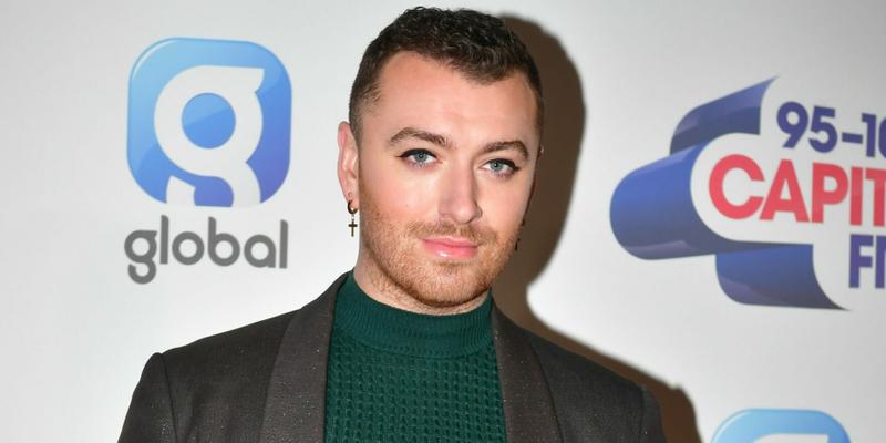 Sam Smith on the red carpet at the Capital FM Jingle Bell Ball, O2 Arena, London