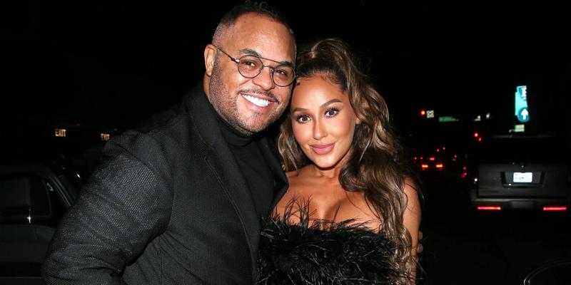 Adrienne Bailon and her husband Israel Houghton were seen leaving dinner at 'Mr Chow' Restaurant in Beverly Hills, CA