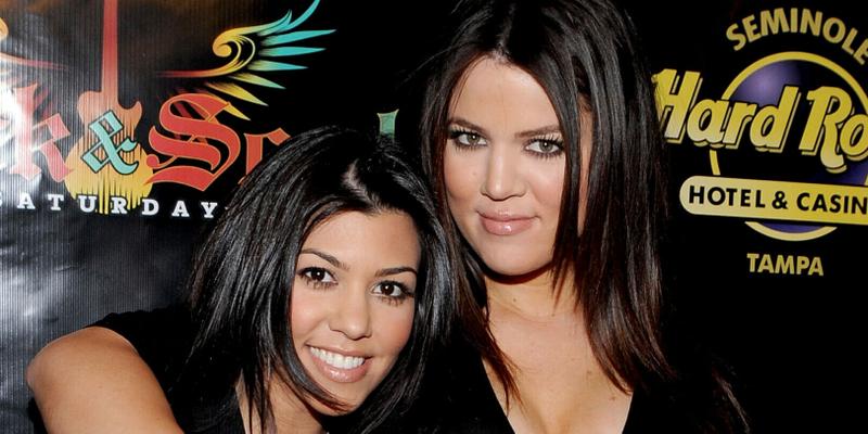 Khloe Kardashian and Kourtney Kardashian along with their mother Kris Jenner pose at the Hard Rock Hotel Presents Rock And Soul Super Saturday Night party in Tampa