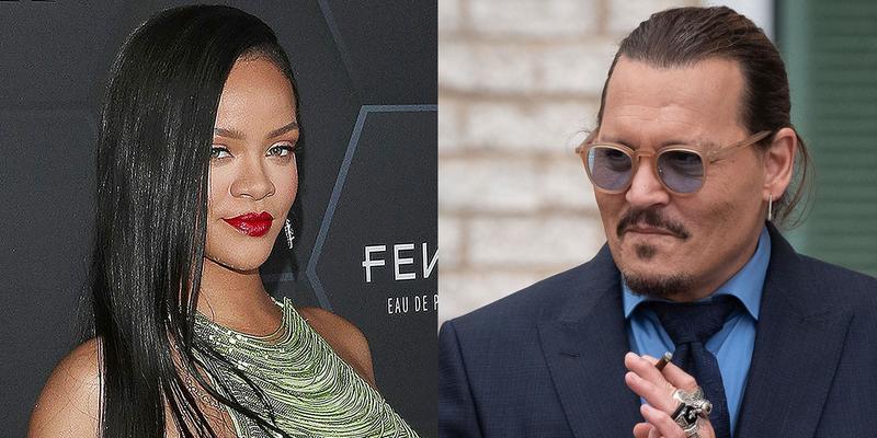 Portraits of Rihanna and Johnny Depp