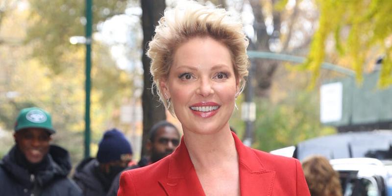 Katherine Heigl seen wearing all red while making an appearance on The View