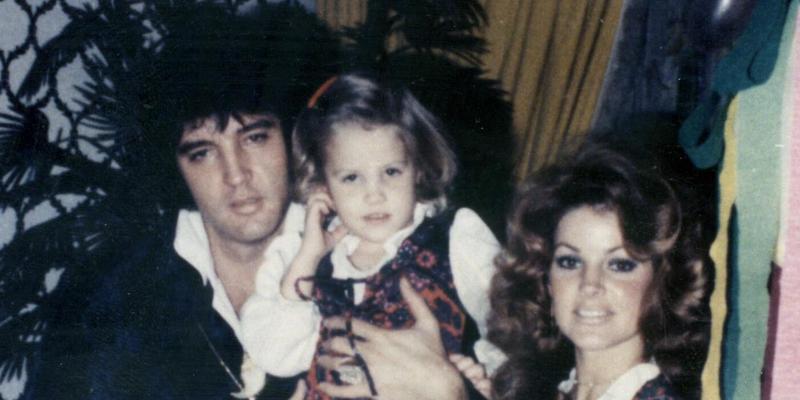 Late Elvis Presley with late daughter Lisa Marie Presley and wife Priscilla Presley