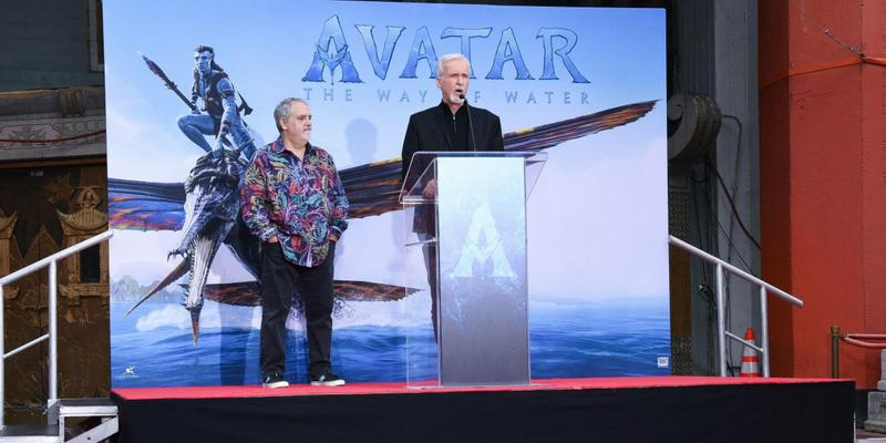 Avatar: The Way of Water - James Cameron And Jon Landau Hand And Footprint In Cement Ceremony