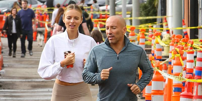 Jason Oppenheim and Marie-Lou Nurk jogging in West Hollywood