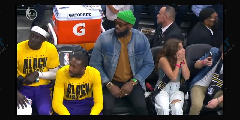 LeBron James courtside at LA Lakers game