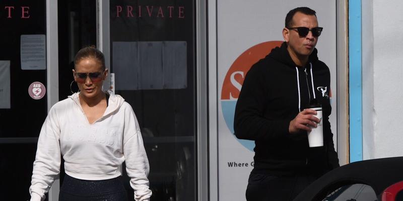J Lo and A Rod leave the gym in Miami