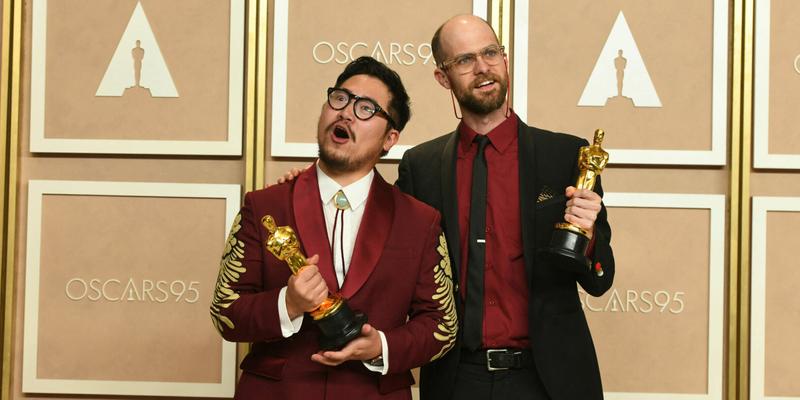 Daniel Kwan and Daniel Scheinert at the Oscars 2023: PRESS ROOM