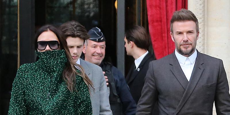 Victoria and David Beckham seen in Paris during the Fashion Week