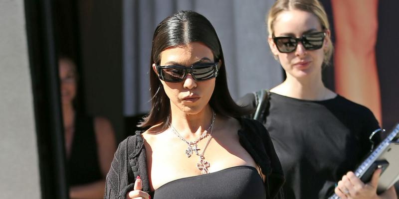 Kourtney Kardashian is seen leaving boohoo on Melrose place