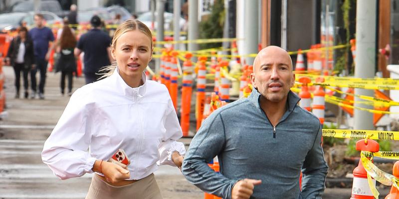 Jason Oppenheim and Marie-Lou Nurk jogging in West Hollywood