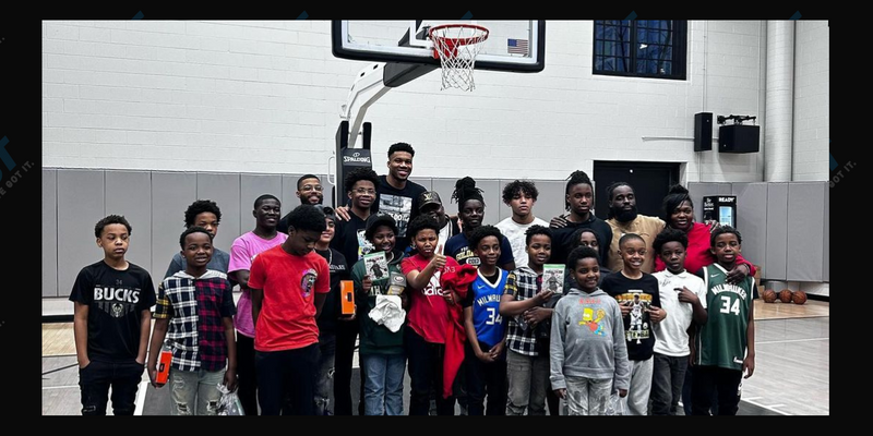 Giannis Antetokounmpo with Evolve Church Youth Group