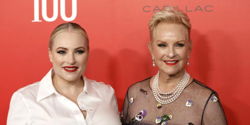 Meghan McCain, left and Cindy McCain arrive on the red carpet at the 2023 TIME100 Gala on Wednesday, April 26, 2023 in New York City