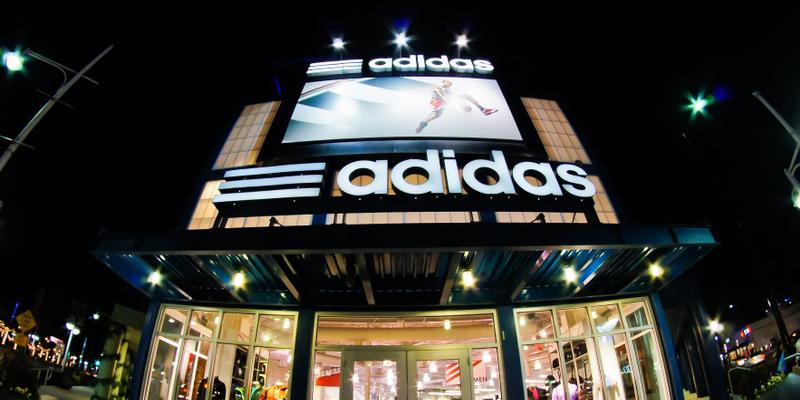 The front view of an Adidas store