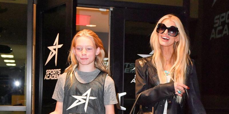 Jessica Simpson and her daughter Maxwell leave a basketball game in Calabasas