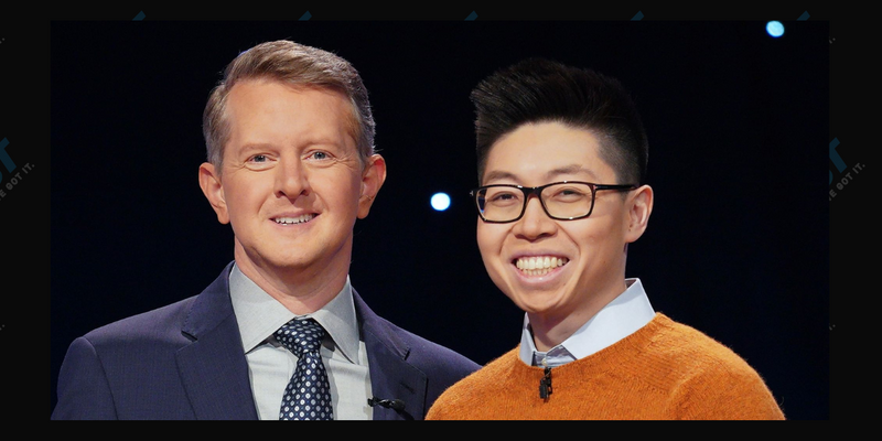 Ken Jennings poses with Andrew He