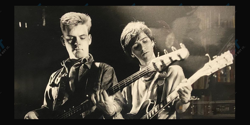 Andy Rourke and Johnny Marr in the eighties