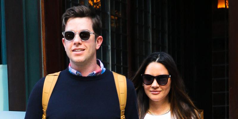 John Mulaney and Olivia Munn seen holding hands while heading to the comedian's standup show at Madison Square Garden in New York City