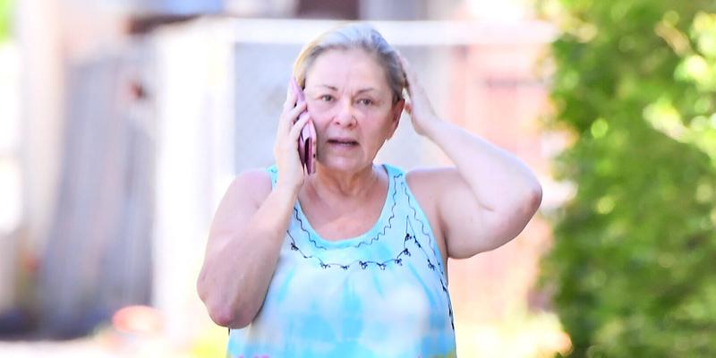 Roseanne Barr spotted looking anguished and crying while talking on the phone in a back alley near her home in Salt Lake City UT