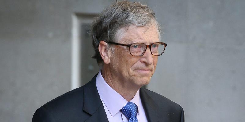 Bill Gates seen leaving BBC Radio Studios after being interviewed fighting against malaria - London