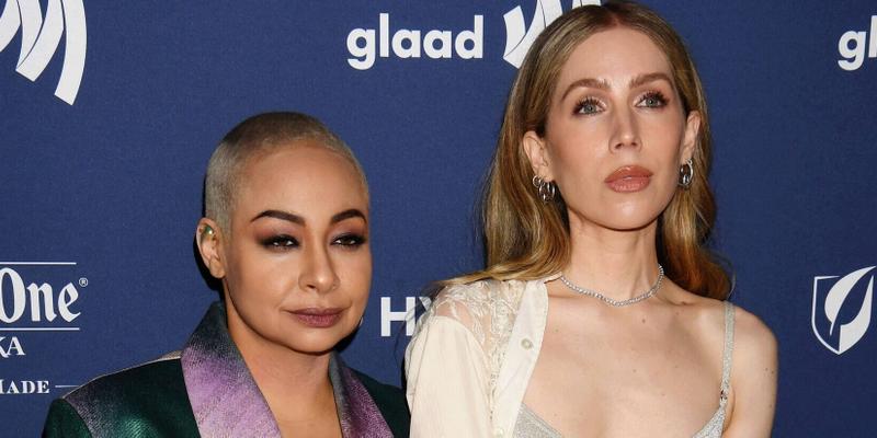 Raven-Symoné and wife Miranda Maday at the the 34th Annual GLAAD Media Awards at The Beverly Hilton on March 30, 2023 in Beverly Hills, California.