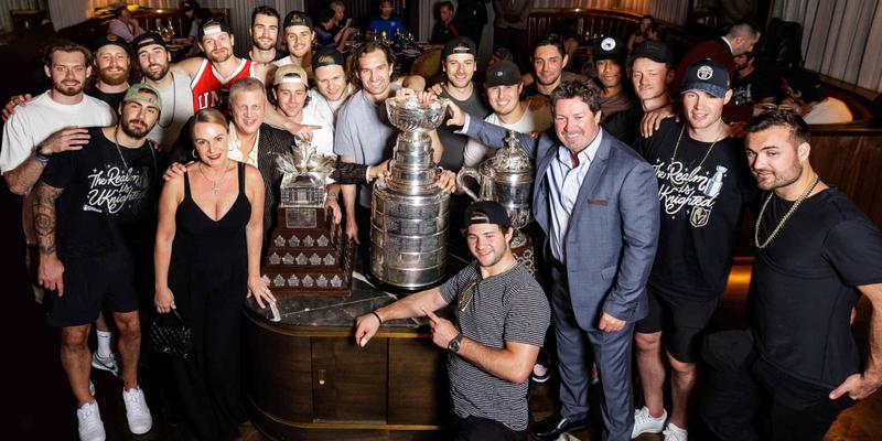Las Vegas Golden Knights Bring All Three Championship Trophies To Party At Circa