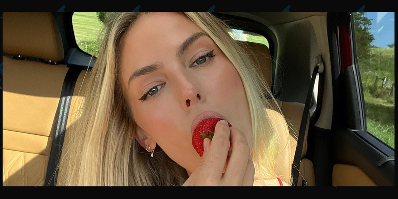 Jenna Lee In Red Hot Bikini Nibbles Some Strawberries