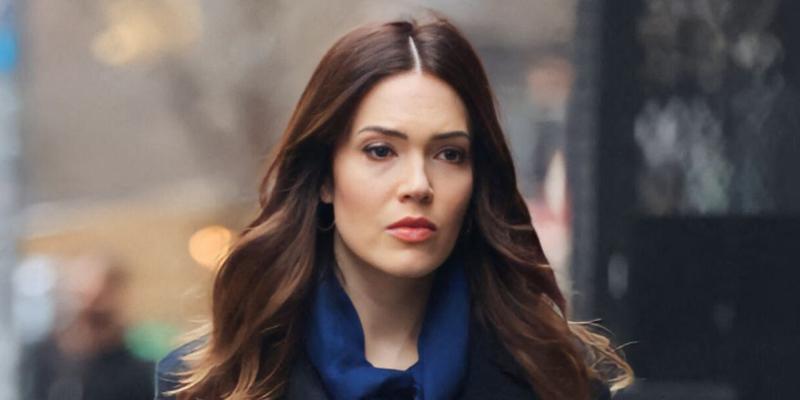 Actress and Singer Mandy Moore is seen on set filming scenes for her new show 'Dr Death' in New York City
