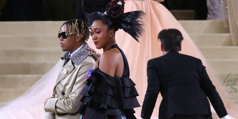 Naomi Osaka and Cordae at the 2021 Met Costume Gala Celebrating In America: A Lexicon Of Fashion