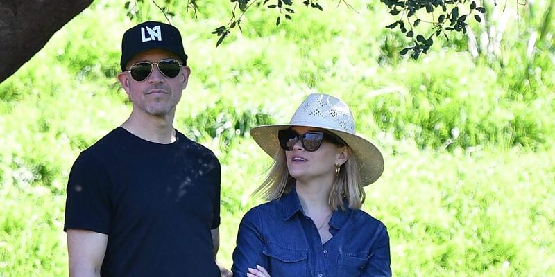 Reese Witherspoon and Jim Toth take their son to a soccer practice.