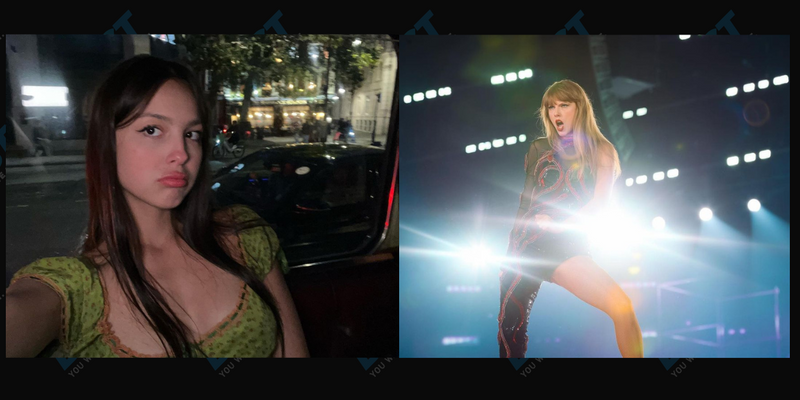 Olivia Rodrigo and Taylor Swift collage