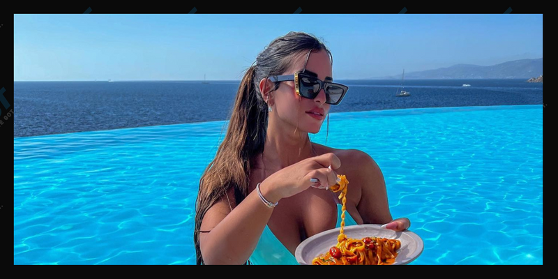 Fitness Model Avital Cohen Is Celebrating Her Birthday In The Pool With A GIANT Pizza! 