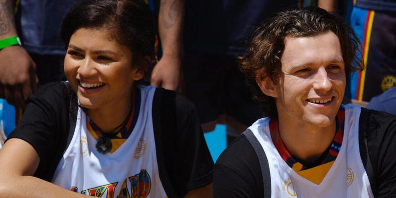 Zendaya and Tom Holland surprise students at Hoopbus basketball event in her hometown Oakland