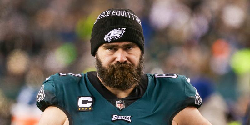 Jason Kelce (62) on the sidelines during the game against the Dallas Cowboys on January 8, 2022 at Lincoln Financial Field.