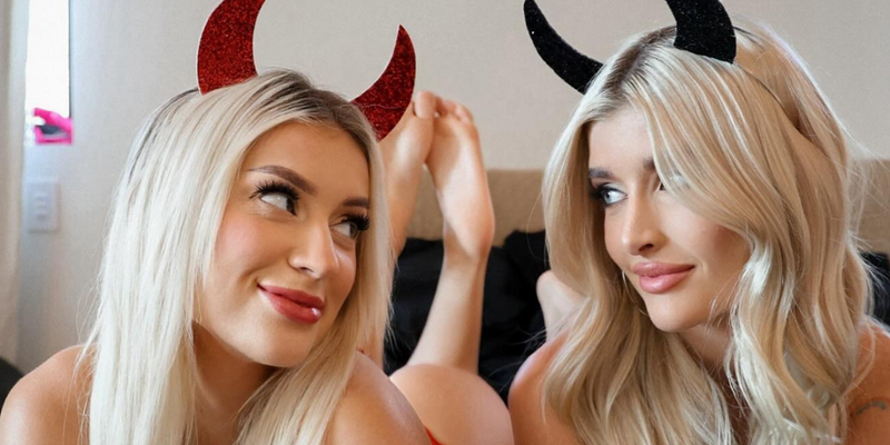 Sami Sheen and Ashly Schwan In Matching Lingerie Are A Halloween 'Treat'