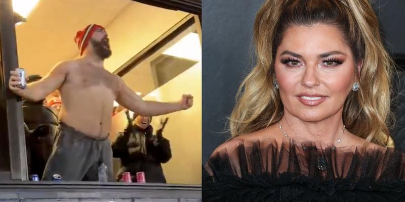 Shania Twain Reacts To Viral Jason Kelce Shirtless 'Let's Go Girls' Meme