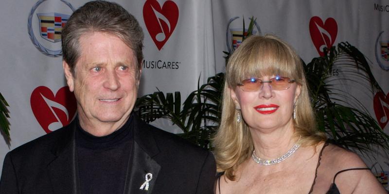 Brian Wilson and Melinda Kae Ledbetter arrive for the Musicares 2005 Person of the Year Tribute dinner honoring Wilson at the Paladium in the Hollywood section of Los Angeles, California February 11, 2005.
