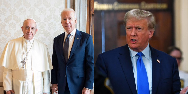 Pope Francis, Joe Biden, Donald Trump