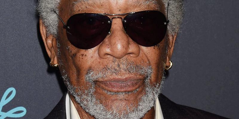 Close up of Morgan Freeman wearing sunglasses