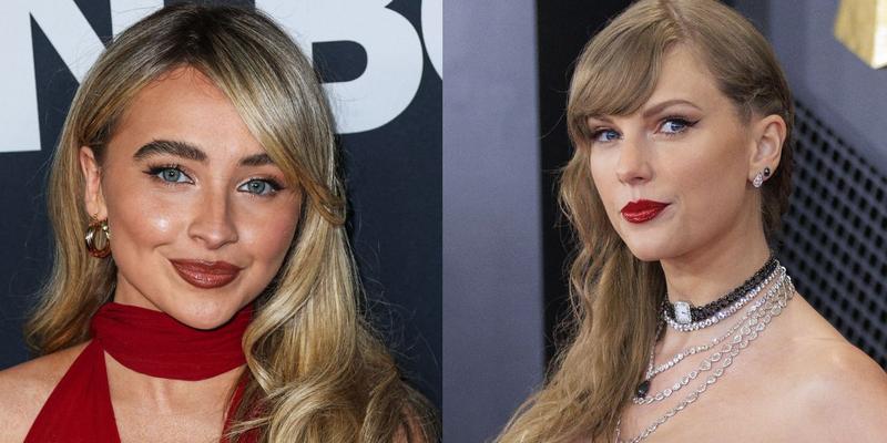 Sabrina Carpenter (left) and Taylor Swift (right)